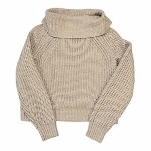 🌟2 for $10 Pink Rose Beige Cowl Neck Sweater Top Soft Cozy Small